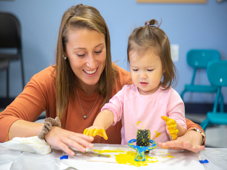 child and teacher