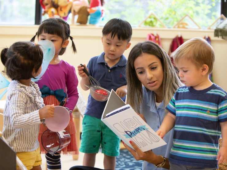 teacher with students