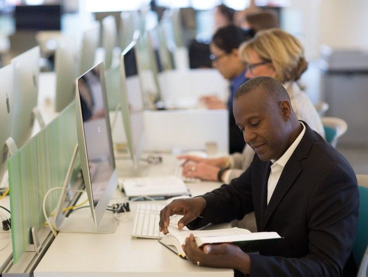 man at computer