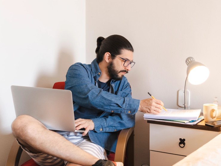 man with laptop