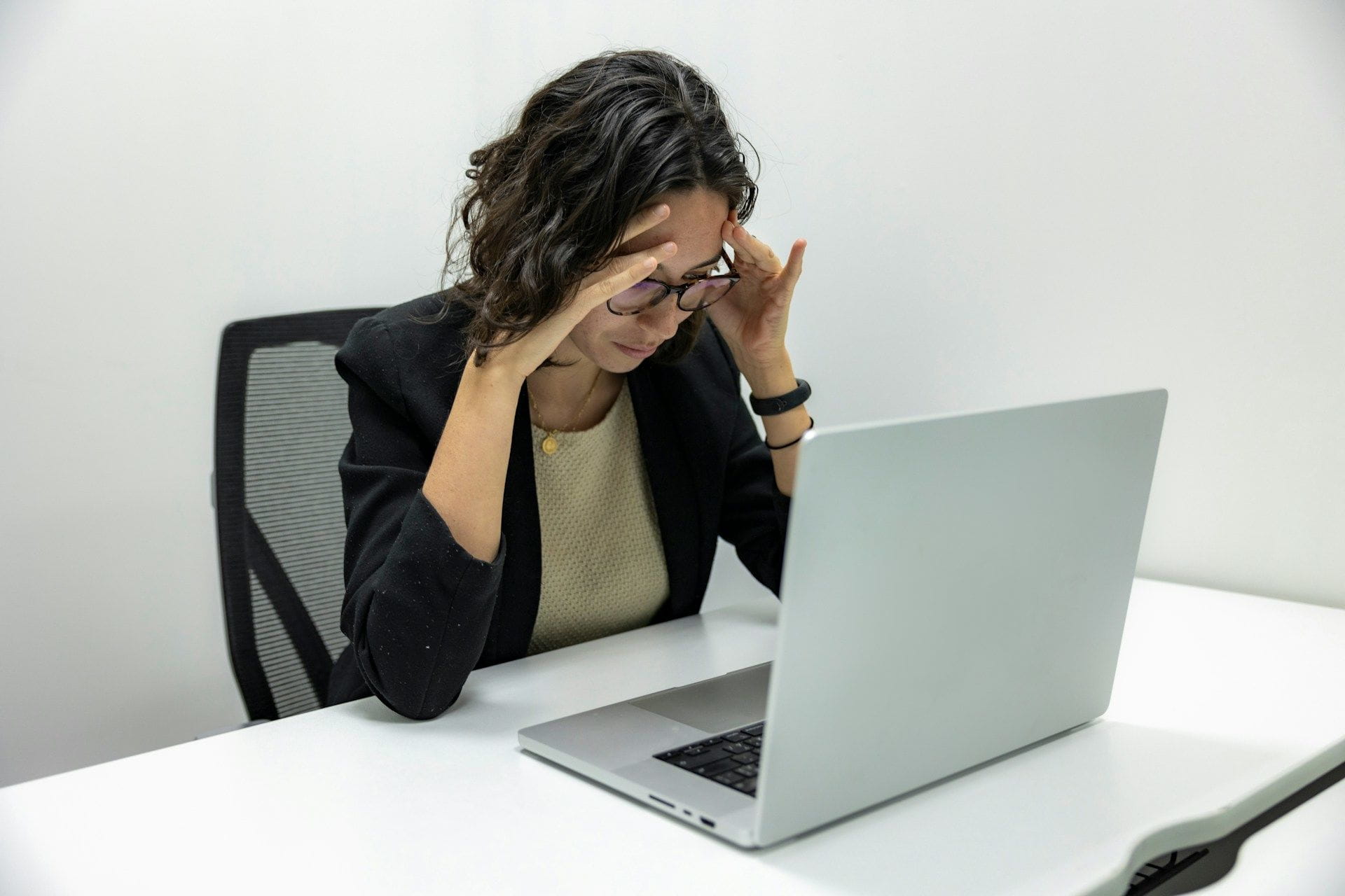 person looking at computer