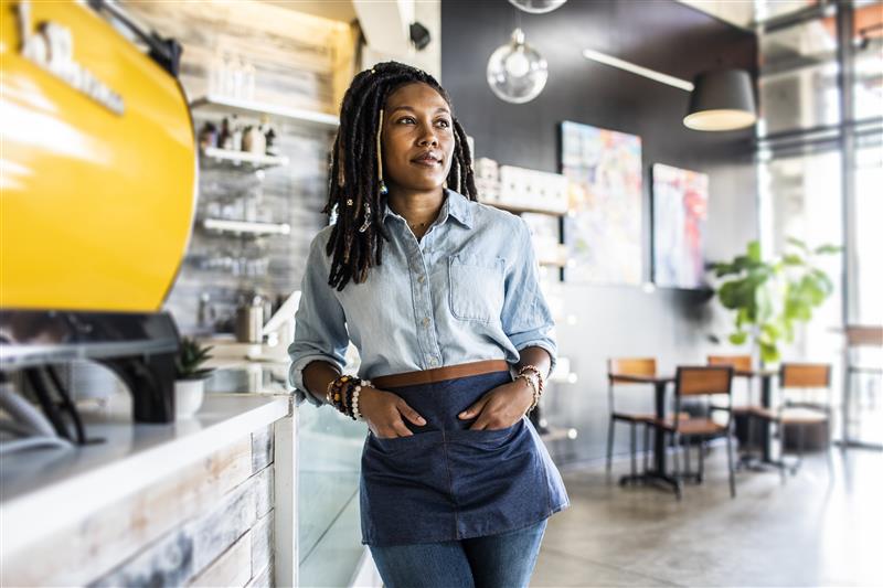 Female worker in coffee shop