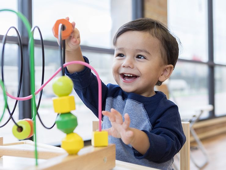 Young boy playing