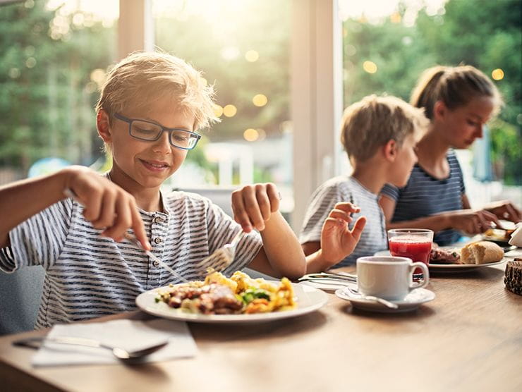 Family meal at the table